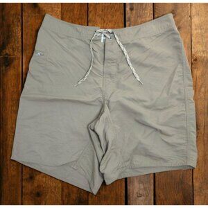 Patagonia Mens Khaki Nylon Swim Shorts 38 - Drawstring & Zip‎ Pocket